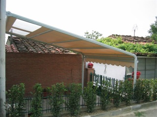 Tenda a guide autoportante con telo mobile Malaga